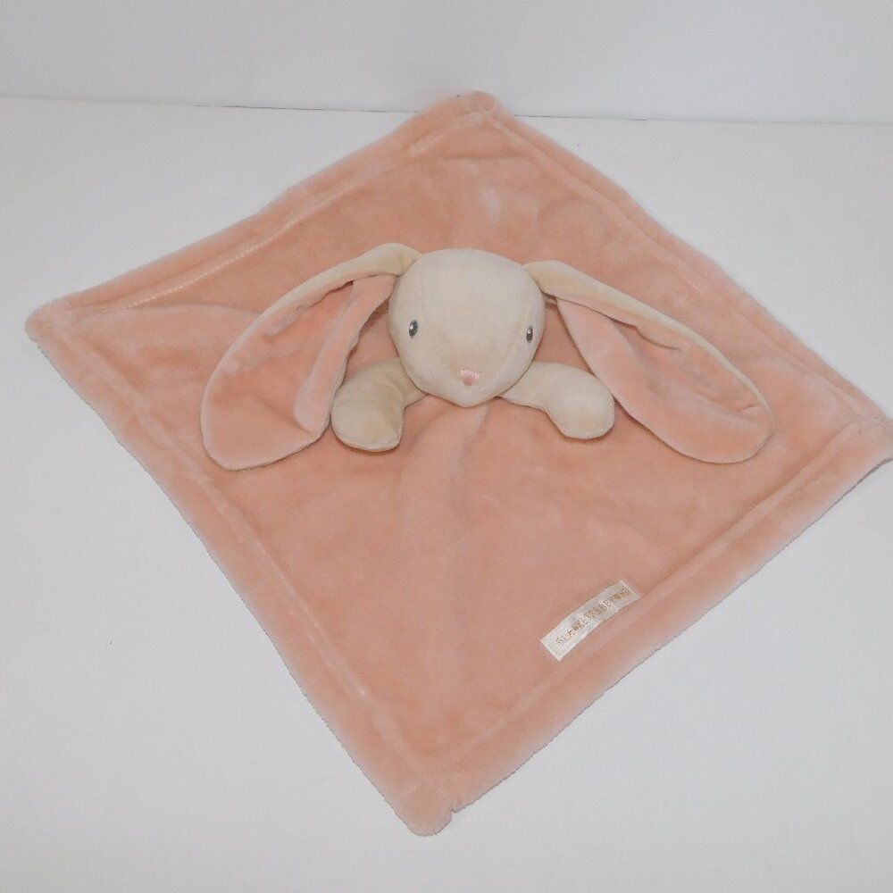 Blankets & Beyond Pink Tan Bunny Rabbit Plush Security Blanket Baby lovey Nunu